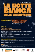 la Biblioteca Comunale “Ludovico Ariosto” di Bagnolo di Po è lieta di invitarvi alla serata organizzata nell’ambito della XVI Notte Bianca delle Biblioteche